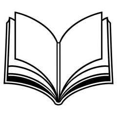 Clean and Modern Open Book Vector Line Drawing