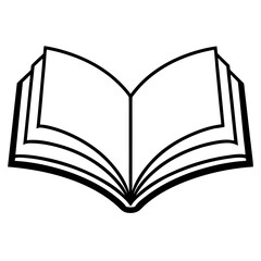 Clean and Modern Open Book Vector Line Drawing