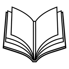 Clean and Modern Open Book Vector Line Drawing