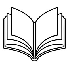 Clean and Modern Open Book Vector Line Drawing