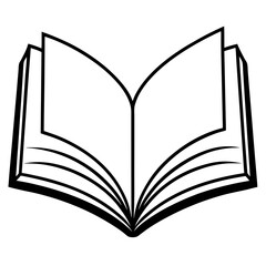 Clean and Modern Open Book Vector Line Drawing