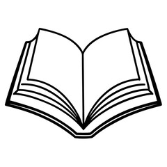 Clean and Modern Open Book Vector Line Drawing