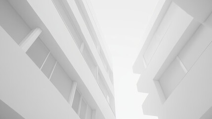 Obraz premium Minimalist view of modern white buildings.