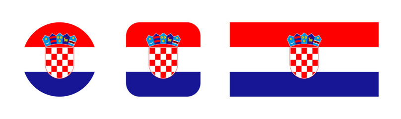 Naklejka premium Croatia flag icon set