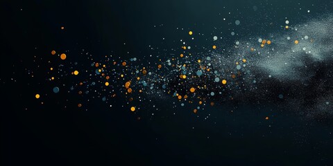 Colorful Particles Disperse in a Dark Background Creating an Abstract Art Effect With a Sense of Movement and Dynamism
