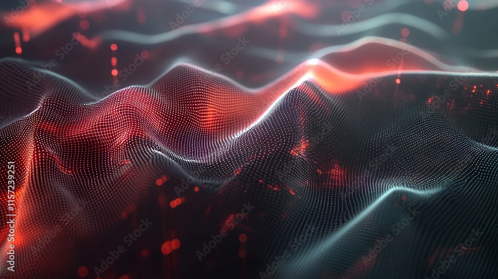 Aufkleber dynamic red and black waves create a mesmerizing visual effect in a digital landscape, showcasing th
