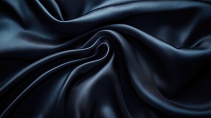 Fototapeta premium Smooth Black Satin Fabric Texture for Elegant Background Use