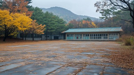 Obraz premium 4k, A picture of a closed school turning into a new learning space, In Korea.