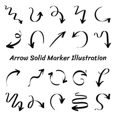 Arrow Solid Marker Illustration Pack