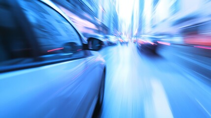 Fototapeta premium A blurred motion of a city street view.