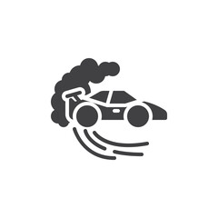Racing car skidding with smoke vector icon © alekseyvanin