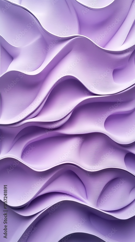 Poster abstract waves of purple fabric create a textured background emphasizing smooth flow and softness un
