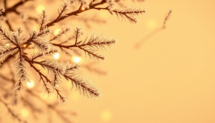 Willow branches in snowy spring forest