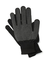 Top view of PVC dotted black gloves