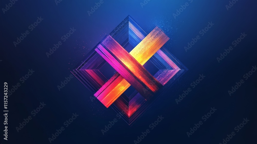 Poster digital abstract design featuring vibrant colors and geometric shapes in a striking composition agai