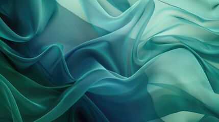 Obraz premium An abstract background with a blend of organic shapes and lines in shades of blue and green, evoking a sense of depth and fluidity