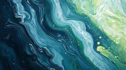 Obraz premium Blue green abstract background. Hand painted. Art background with copy space for design.