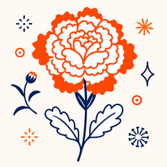 carnation flower illustration cartoon clipart design nature