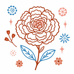 carnation flower illustration cartoon clipart design nature