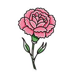 carnation flower illustration cartoon clipart design nature