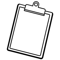 Clipboard Line Art Vector Illustration