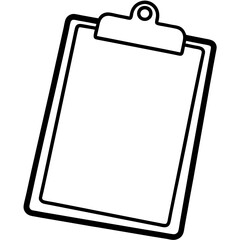 Clipboard Line Art Vector Illustration