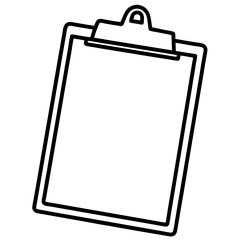 Clipboard Line Art Vector Illustration