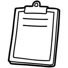 Clipboard Line Art Vector Illustration