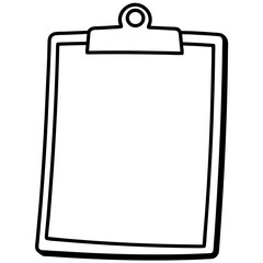 Clipboard Line Art Vector Illustration