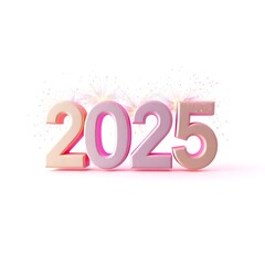 2025 happy new year typography logo design concept