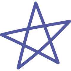 Lovely cartoon esoteric line star. Cute hand drawn magical pentagram, psychic, astrology symbol. Simple mystic clipart isolated on white background.