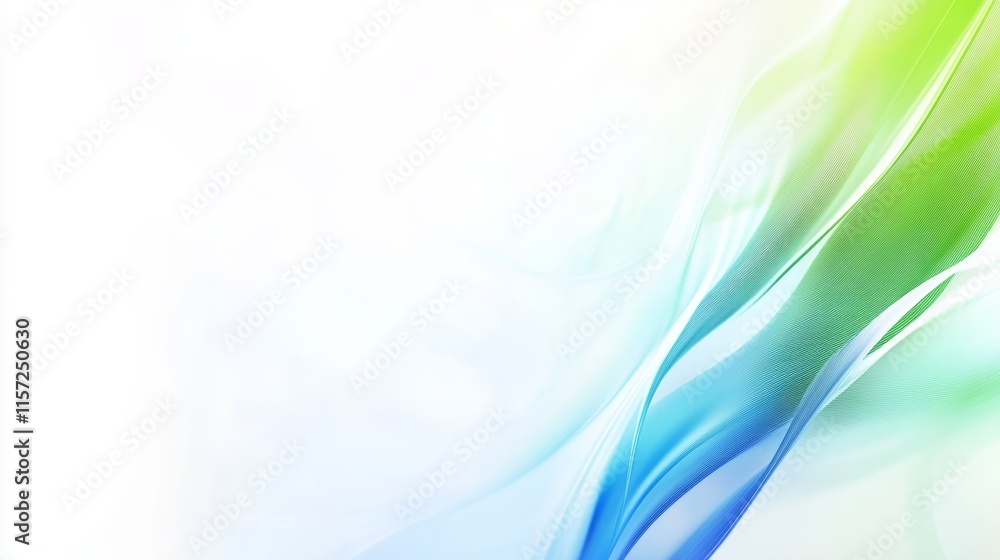 Poster abstract swirling colors create a soft, serene background effect in light shades of blue and green w