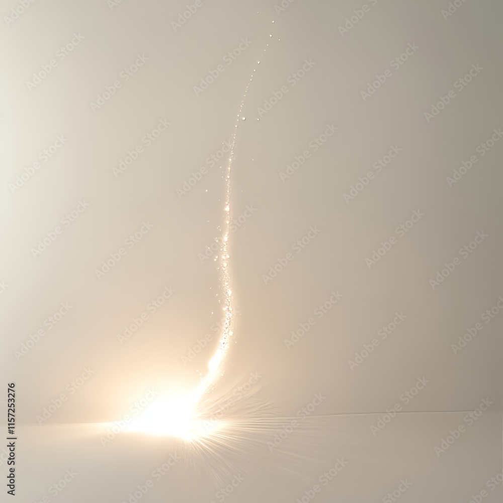 Aufkleber bright light trails emerging from the ground in a soft, ethereal atmosphere during a creative visual