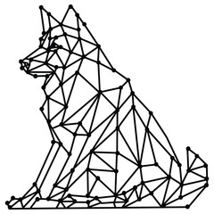 polygonal wolf. vector polygonal geometric design.