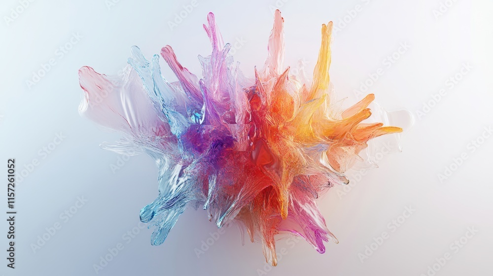 Aufkleber colorful splash of fluid shapes creating an abstract art piece against a simple background