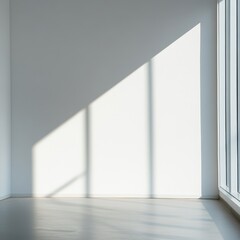 Obraz premium Bright Indoor Corner With Sunlight Casting Shadows in a Minimalist Space During the Afternoon