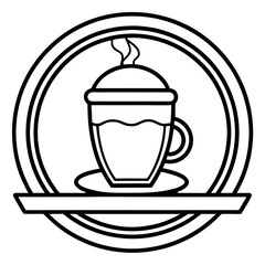 Coffee Shop Line Art Logo Vector Design