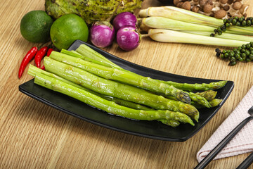 Dietary cuisine - boiled aspargus stem