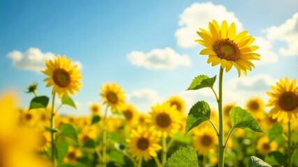 a large field of sunflowers