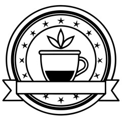 Coffee Shop Line Art Logo Vector Design