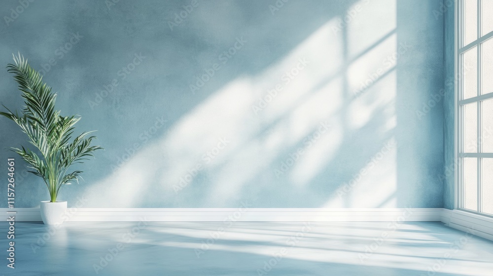 Aufkleber empty light blue room with gradient background