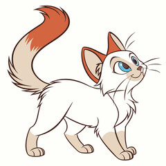 Obraz premium Adorable and charming Balinese cat vector artwork, perfect for adding a touch of elegance and cuteness to your designs.