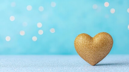 Fototapeta premium A glitter-covered heart, embodying the concept of a joyful Valentine's Day, expressing love, generated by AI.