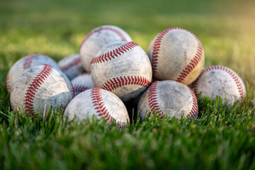 baseball on grass