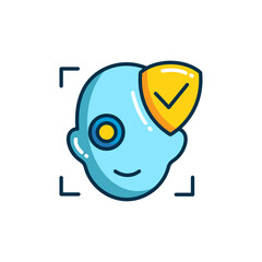 Face Recognition Technology Icon. AI, Security, and Identification