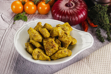 Indian cuisine curry chicken fillet