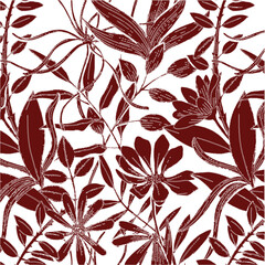 Seamless Patterrn Design Art Illustration Floral