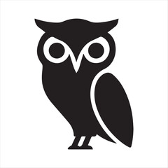 silhouette of an owl. simple black color vector illustrations eps 10 on a white background.
