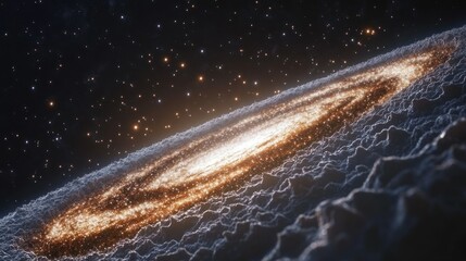 The Milky Way galaxy stretches across the cosmic horizon background wallpaper AI generated image
