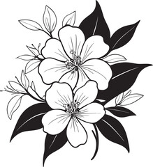 Black and white silhouette of a flower on white background
